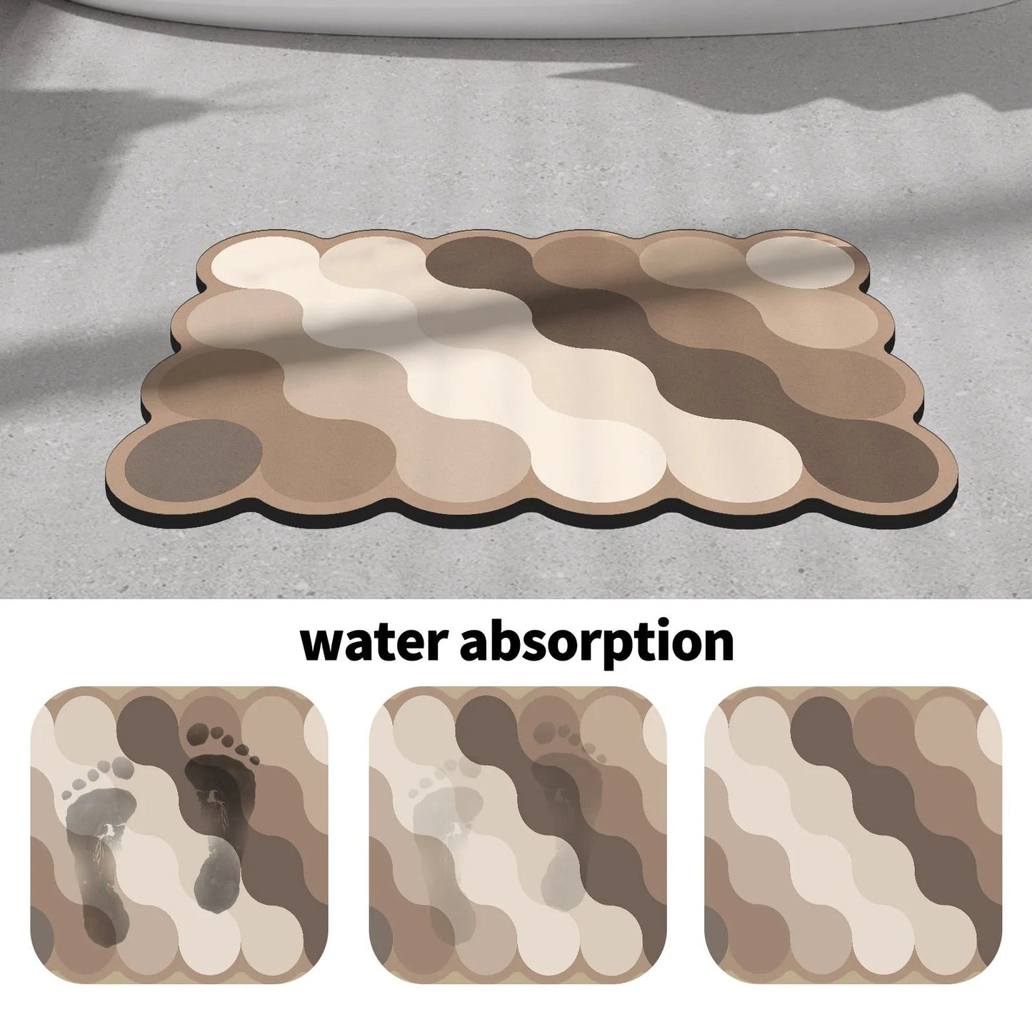 Soft Beige Bath Mat – Non Slip Quick Dry Shower Mat