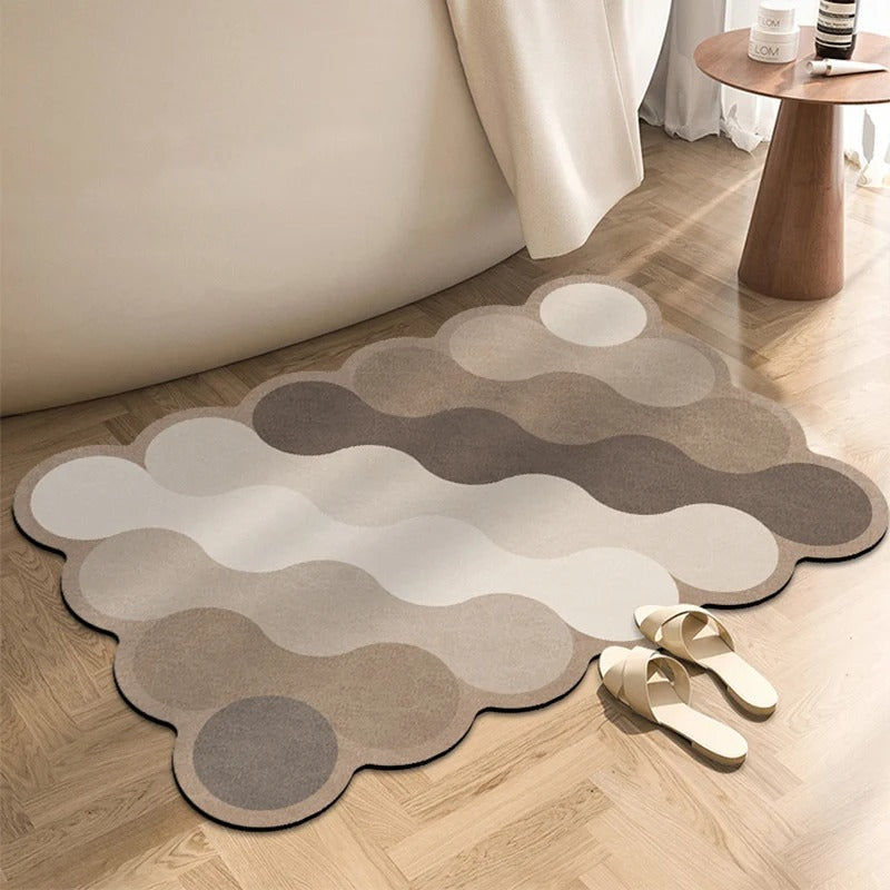 Soft Beige Bath Mat – Non Slip Quick Dry Shower Mat