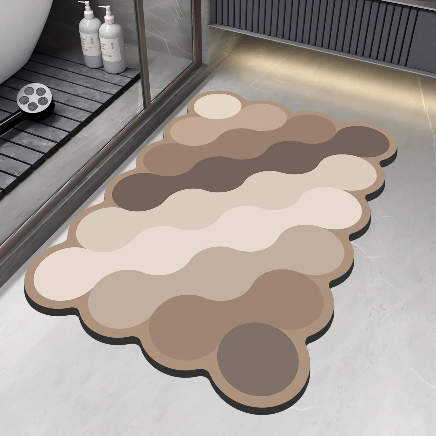 Soft Beige Bath Mat – Non Slip Quick Dry Shower Mat