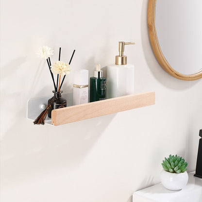 Easy Install Wooden Bathroom Shelf