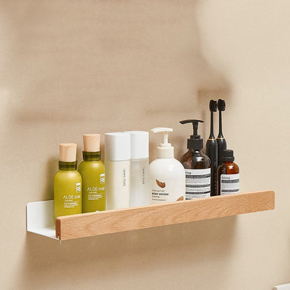 Easy Install Wooden Bathroom Shelf