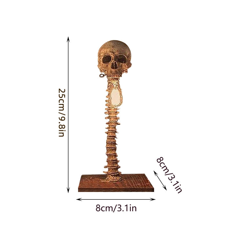 MacabreGlow | Eerie LED Skull Spine Table Lamp 8