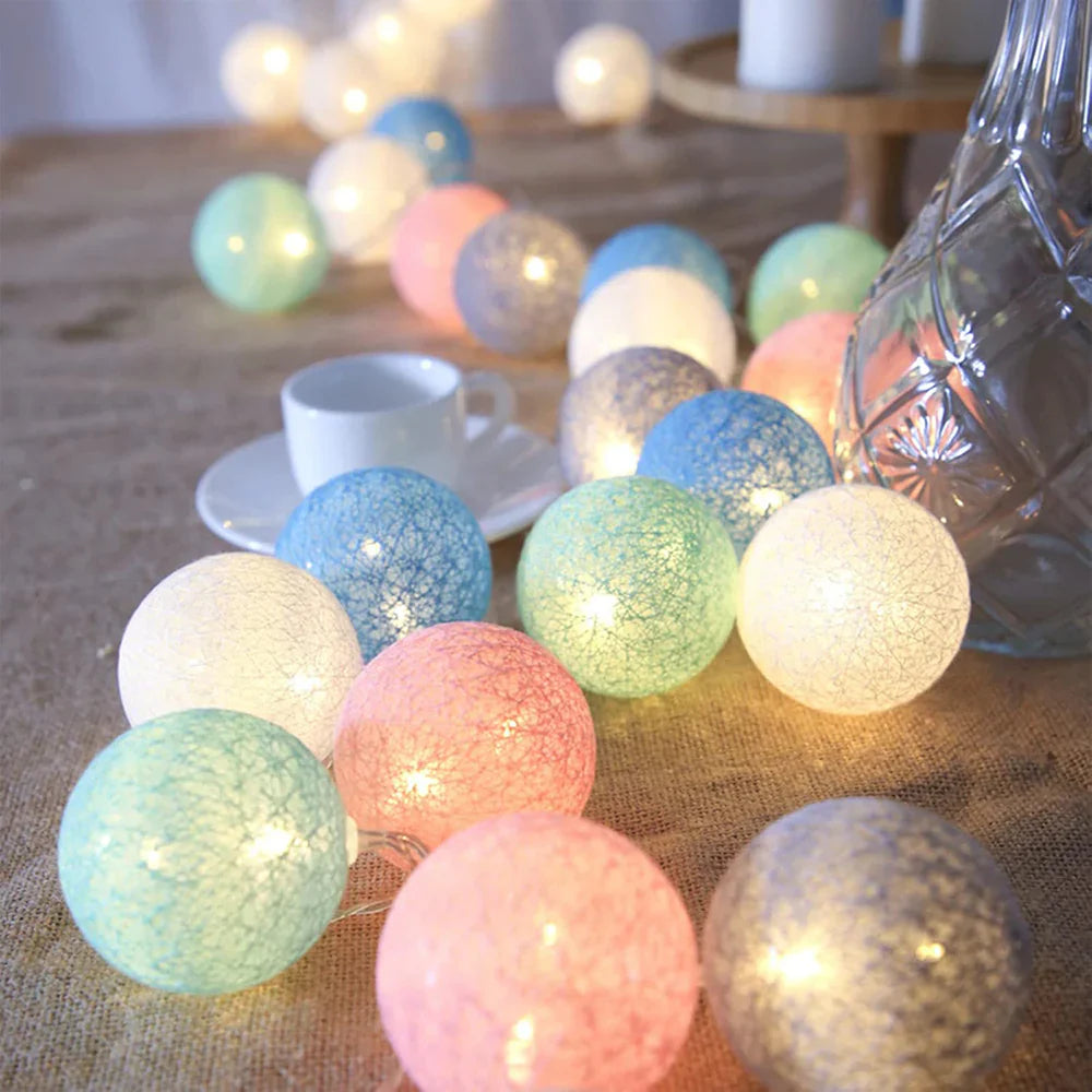 Fluffy White Cotton String Decor