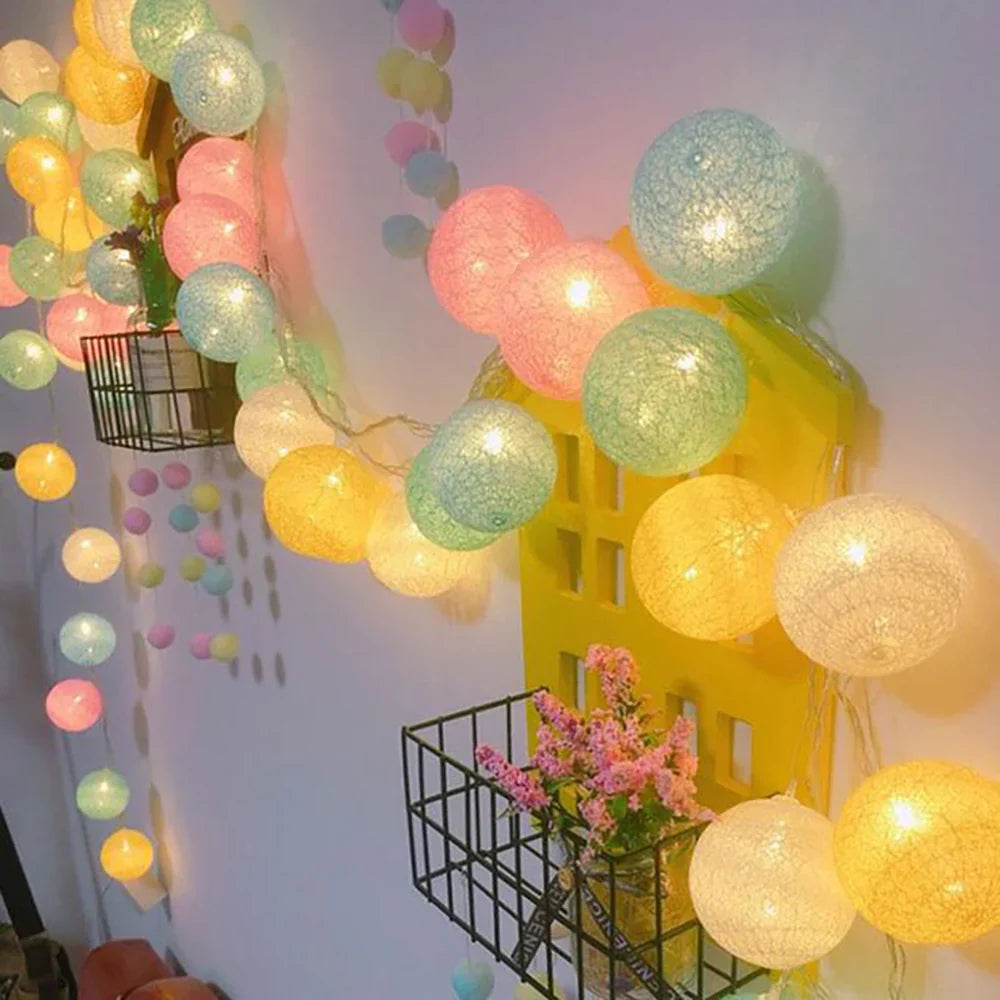Fluffy White Cotton String Decor