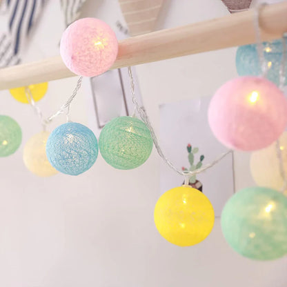 Fluffy White Cotton String Decor