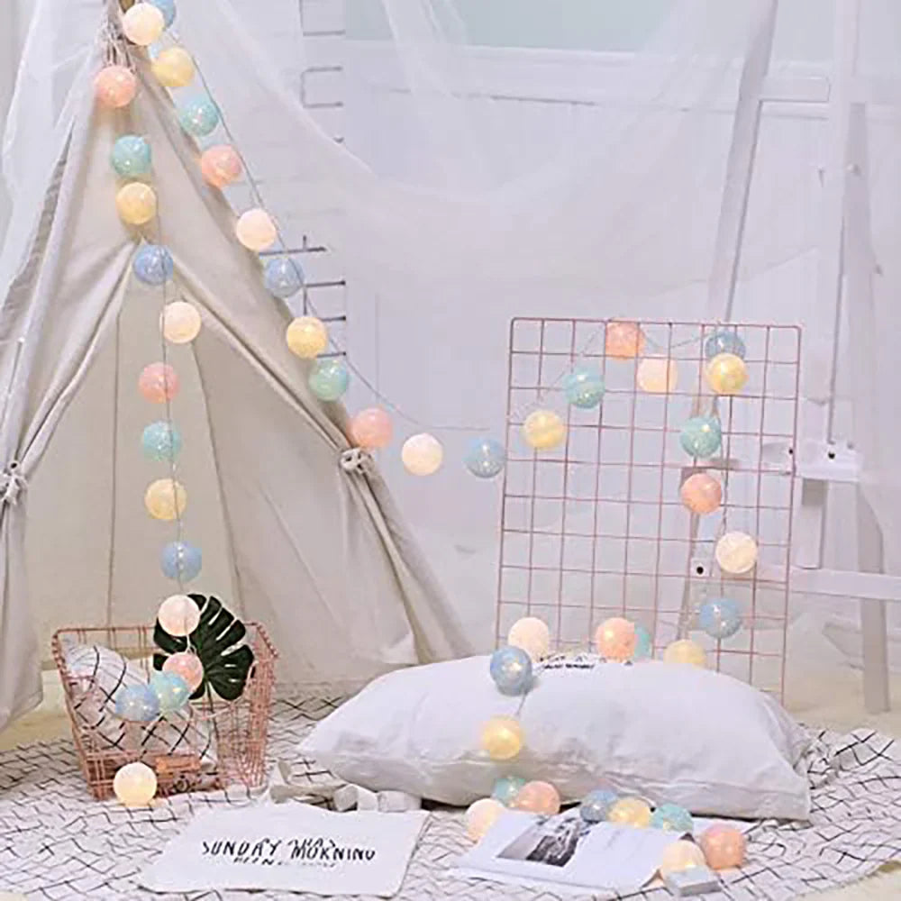 Fluffy White Cotton String Decor