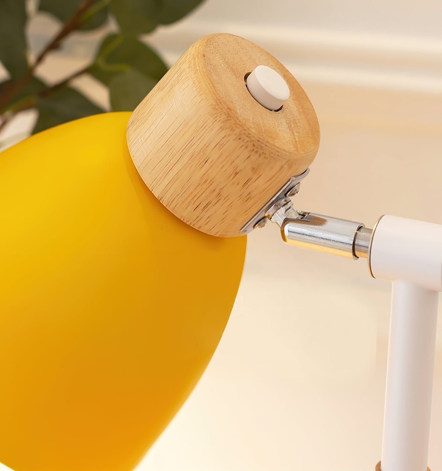 Warm Wooden Table Lamp with Pastel Shades
