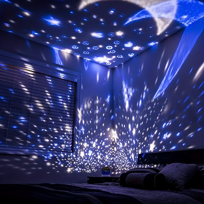 Cosmic Night Light Projector with Rotating Star Pattern