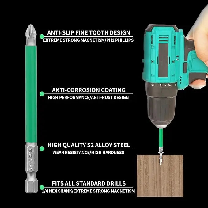 Strong Magnetic Drill Bit Set (6 Piece Kit)