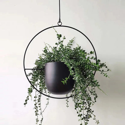 Stylish Metal Hanging Planter with Chain