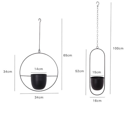 Stylish Metal Hanging Planter with Chain