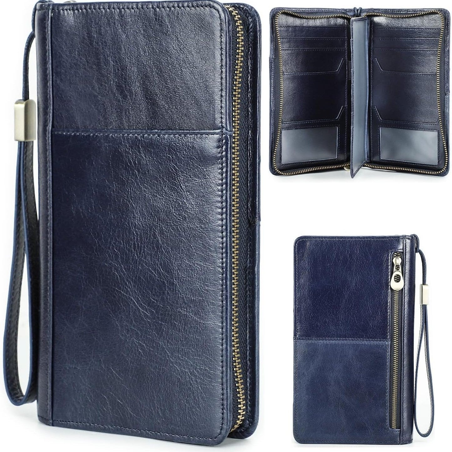 Premium Leather Passport Wallet RFID Protected
