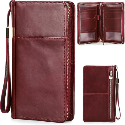 Premium Leather Passport Wallet RFID Protected