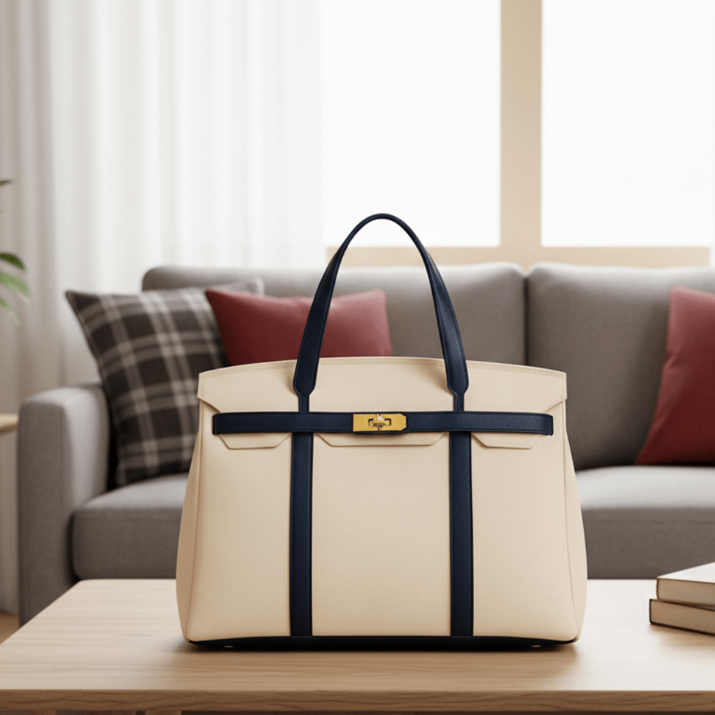 Durable Cotton Tote Bag with Strong Metal Frame - Fesara