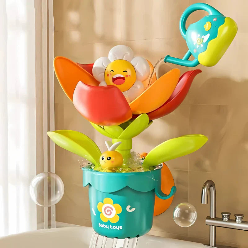 Colorful Kids Flower Bath Play Set with Watering Can
