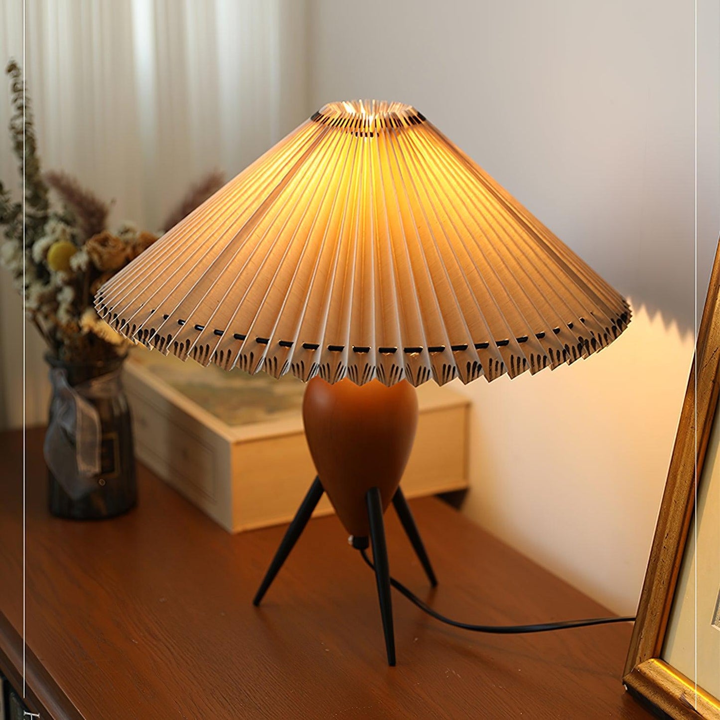 Stylish Floor Lamp with Linen Shade and LED Light