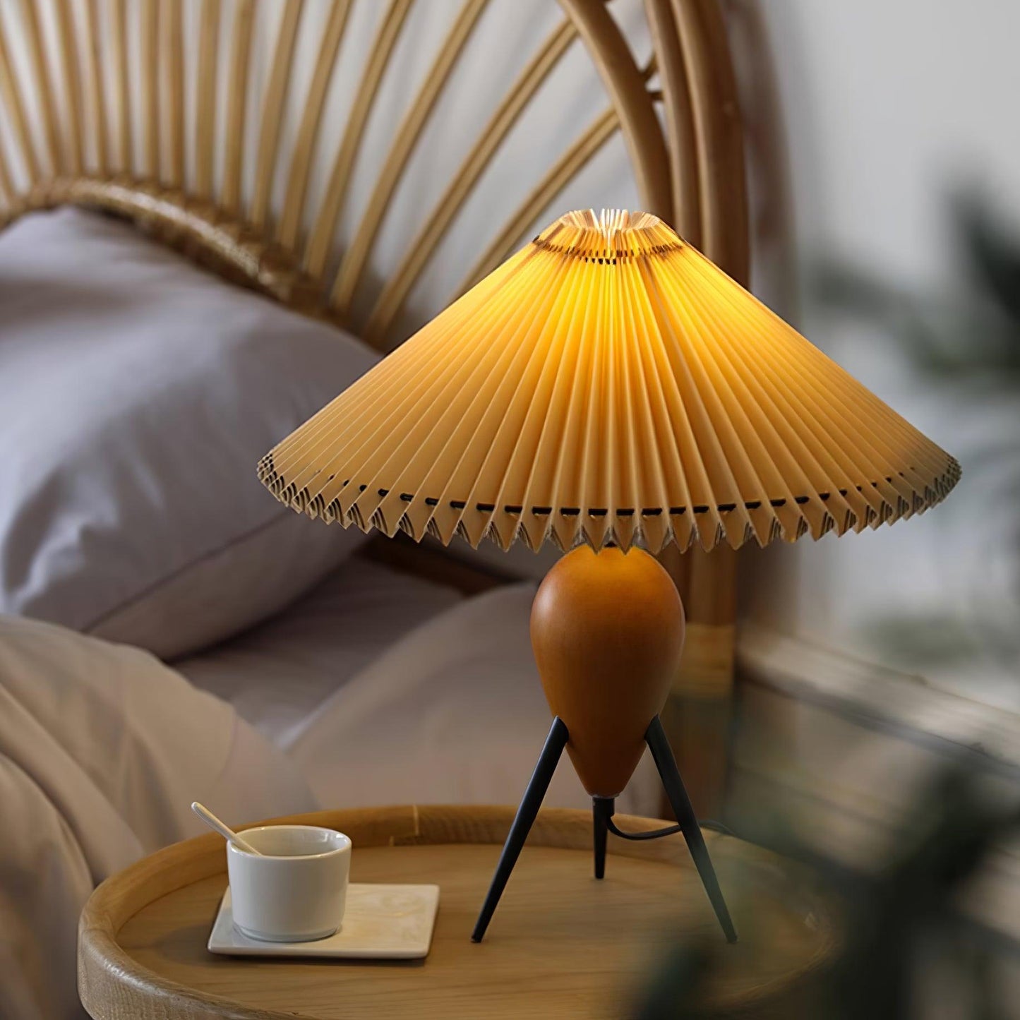 Stylish Floor Lamp with Linen Shade and LED Light