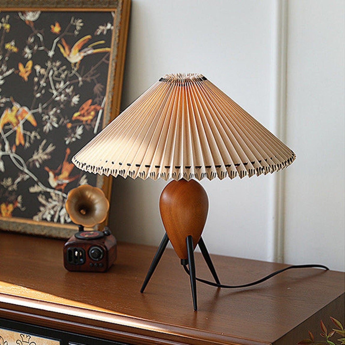 Stylish Floor Lamp with Linen Shade and LED Light