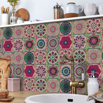 Chic 24-Piece Wall Mural Tile Set | Removable Vinyl Stickers - Fesara