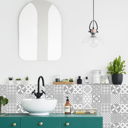 Chic 24-Piece Wall Mural Tile Set | Removable Vinyl Stickers