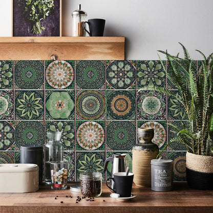 Chic 24-Piece Wall Mural Tile Set | Removable Vinyl Stickers