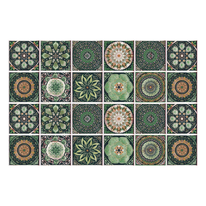 Chic 24-Piece Wall Mural Tile Set | Removable Vinyl Stickers
