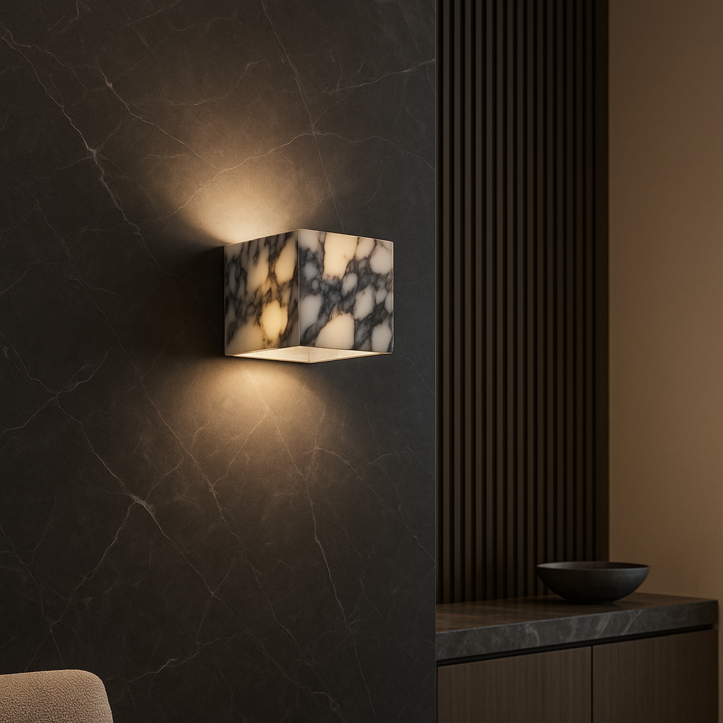 Luxury Stone Square Wall Light - Fesara