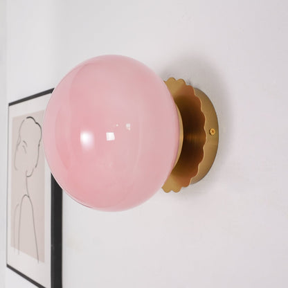 Classic Round Glass Brass Sconce Light Fixture