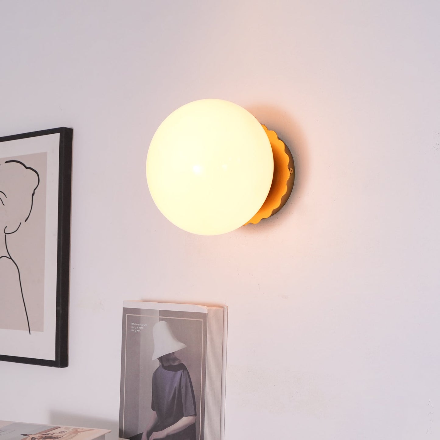 Classic Round Glass Brass Sconce Light Fixture