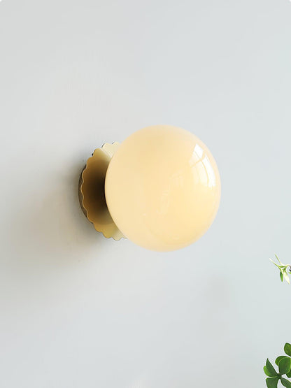 Classic Round Glass Brass Sconce Light Fixture