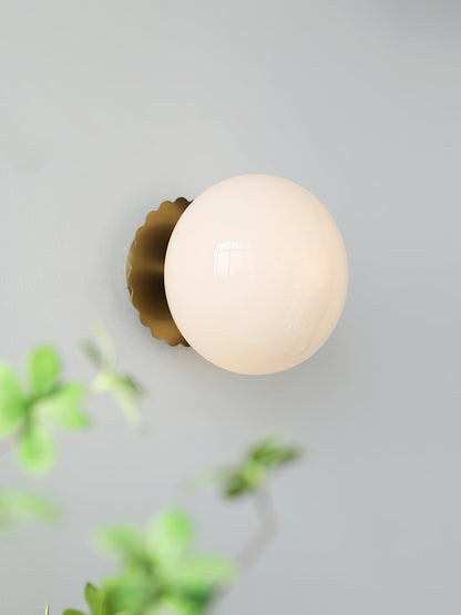 Classic Round Glass Brass Sconce Light Fixture