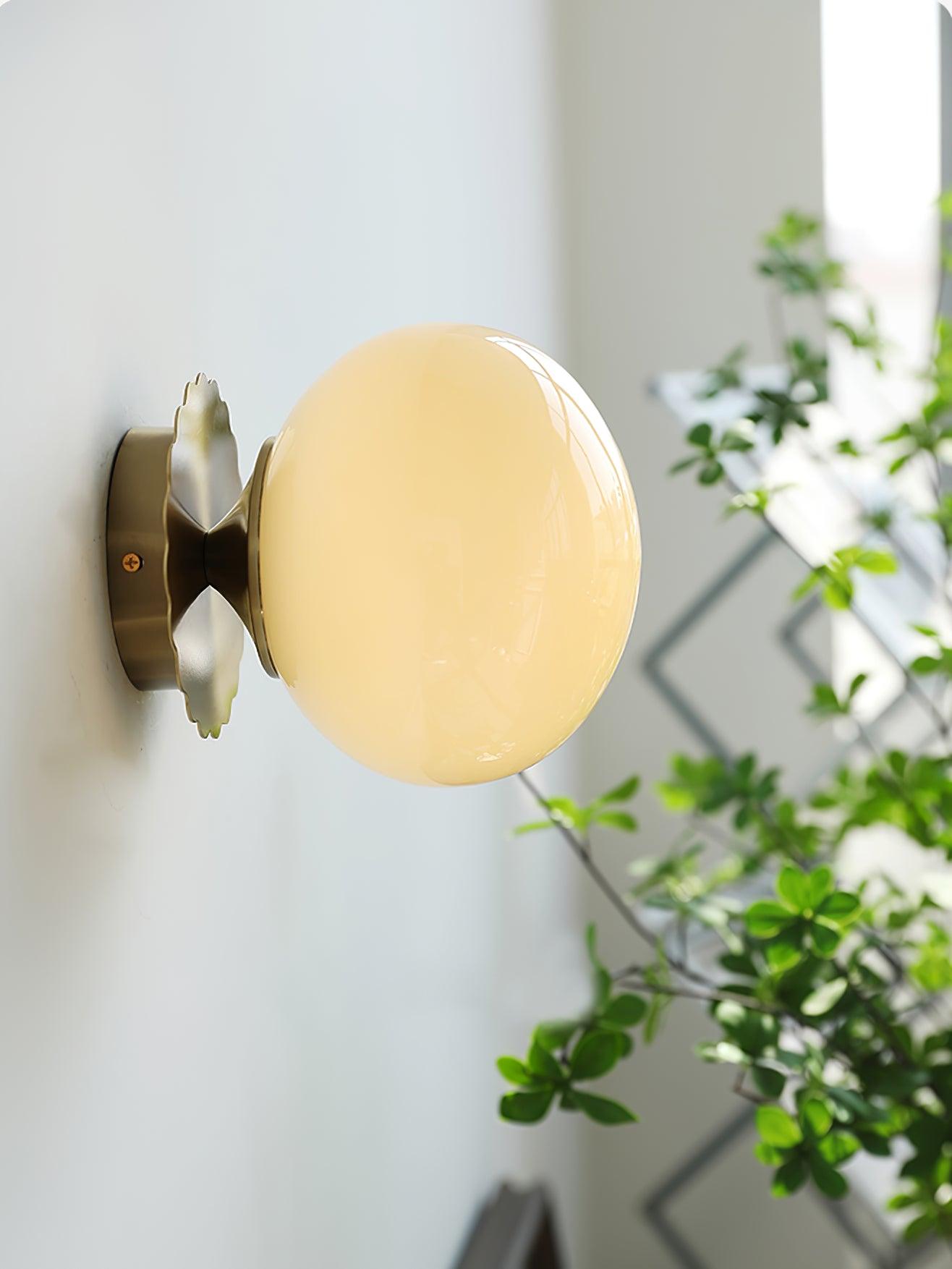 Classic Round Glass Brass Sconce Light Fixture