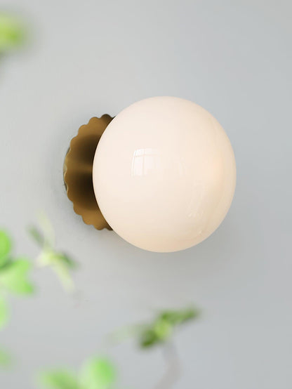 Classic Round Glass Brass Sconce Light Fixture