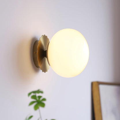 Classic Round Glass Brass Sconce Light Fixture
