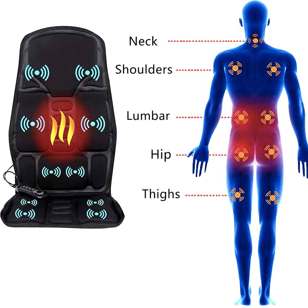 Comfortable Heat Massage Seat Cushion for Back and Neck Relief