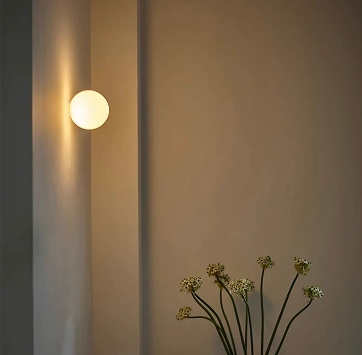 Contemporary Soft Glass LED Wall Light Fixture