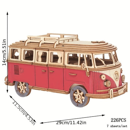 Fun Wooden 3D Camper Puzzle Toy