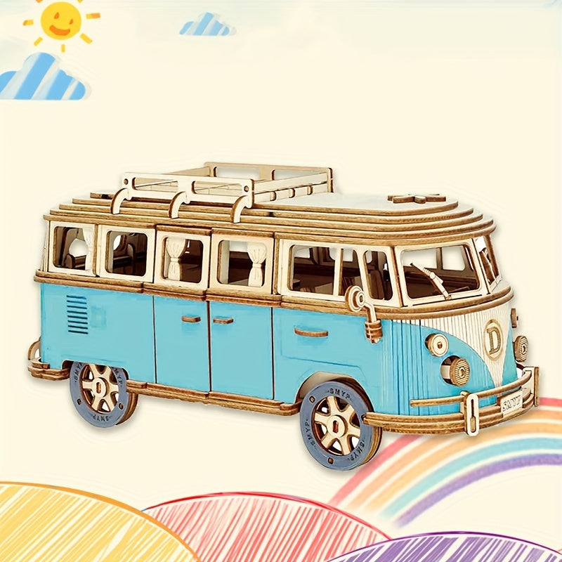 Fun Wooden 3D Camper Puzzle Toy
