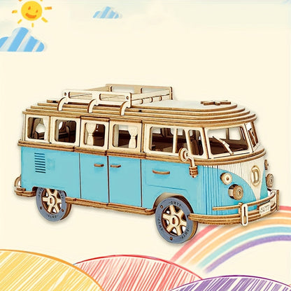 Fun Wooden 3D Camper Puzzle Toy