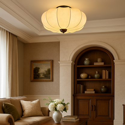 Vintage Style Hanging Silk Lamp - Fesara