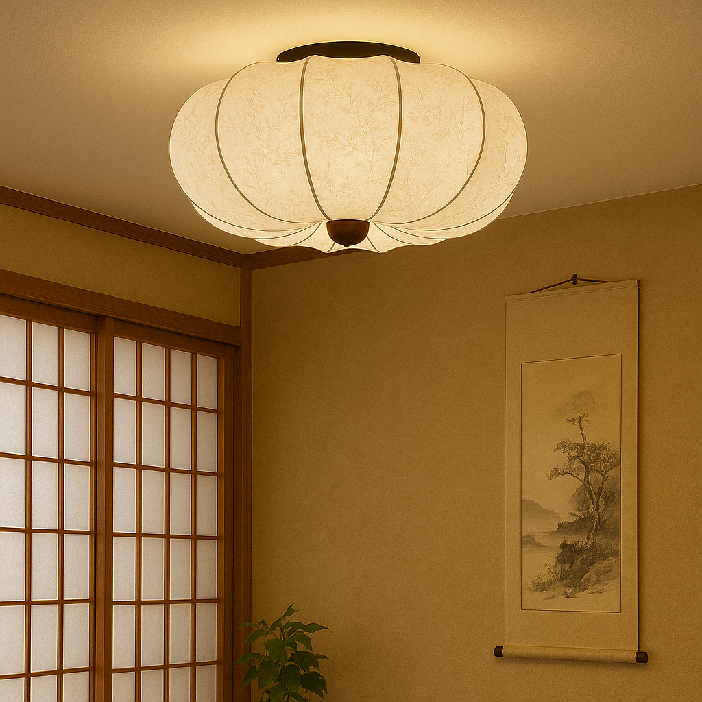 Medieval silk ceiling lamp 3