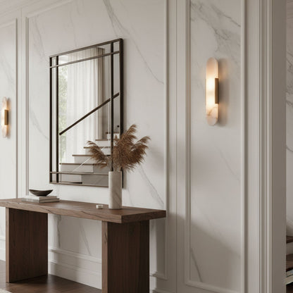 Classic White Marble LED Wall Light 2-Light Fixture