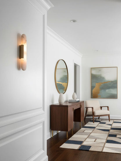 Classic White Marble LED Wall Light 2-Light Fixture