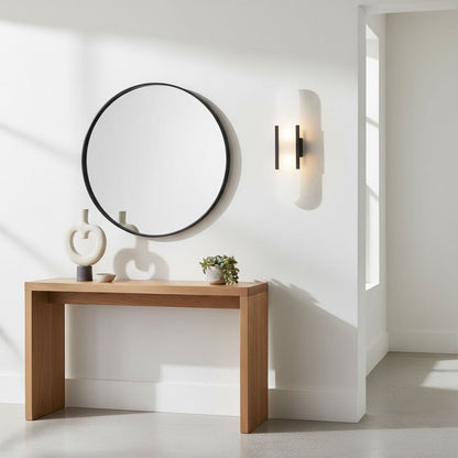 Classic White Marble LED Wall Light 2-Light Fixture