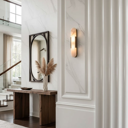 Classic White Marble LED Wall Light 2-Light Fixture