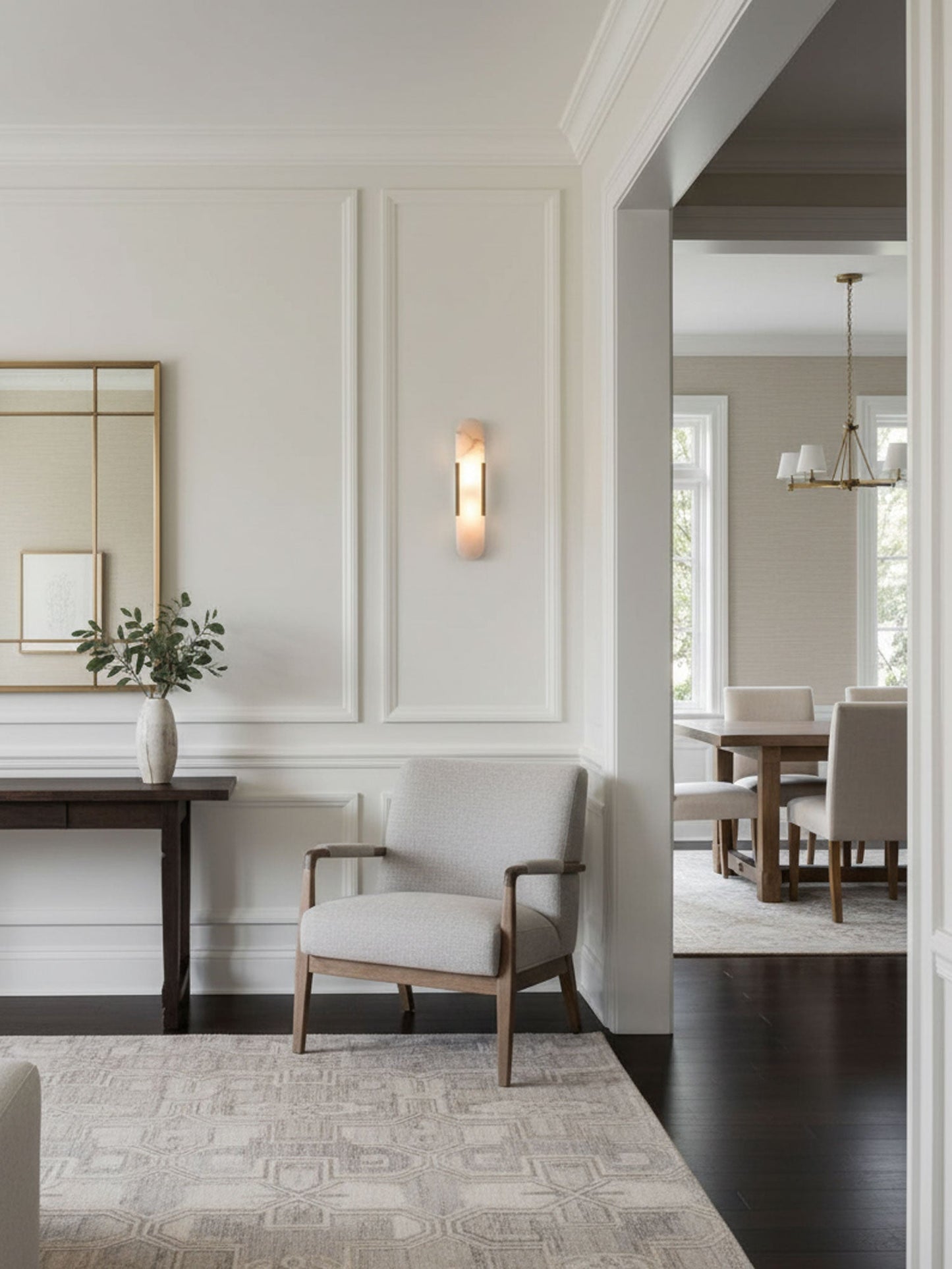 Classic White Marble LED Wall Light 2-Light Fixture