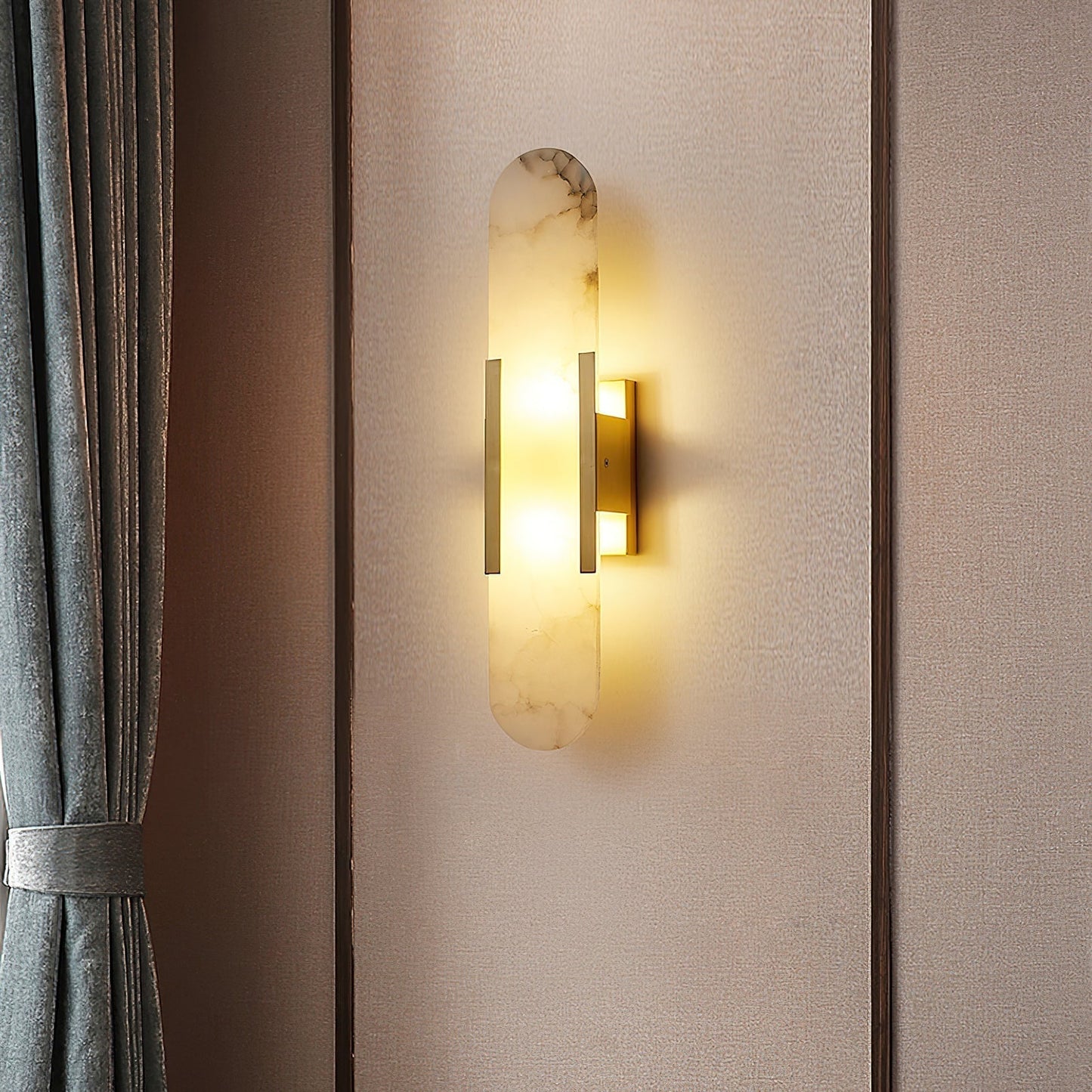 Classic White Marble LED Wall Light 2-Light Fixture