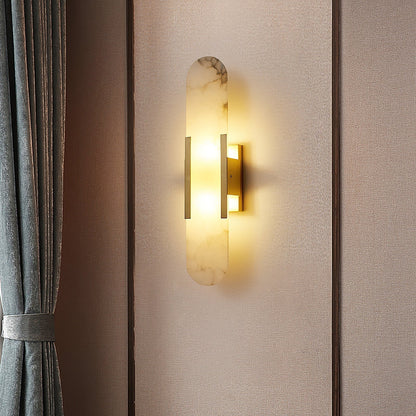 Classic White Marble LED Wall Light 2-Light Fixture