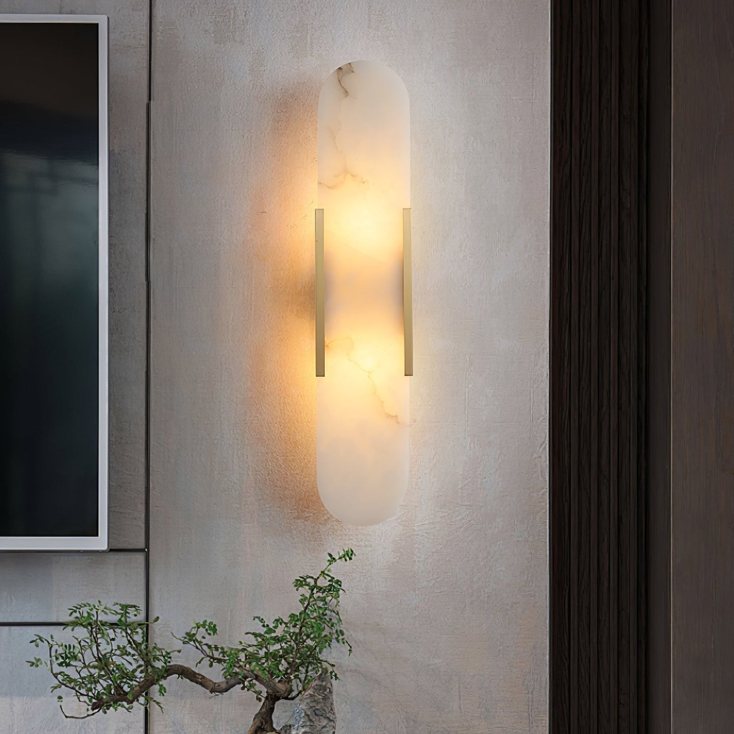 Classic White Marble LED Wall Light 2-Light Fixture
