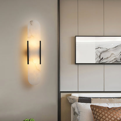 Classic White Marble LED Wall Light 2-Light Fixture